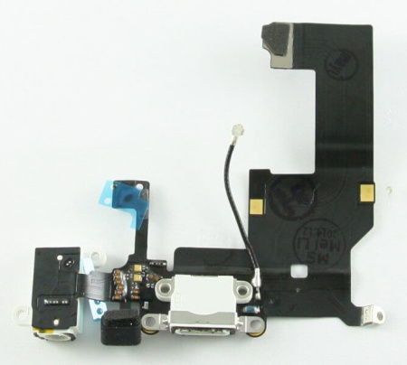 Детальная картинка Шлейф iPhone 5 на системный разъем/разъем гарнитуры/микрофон Белый - Оригинал от магазина NBS Parts