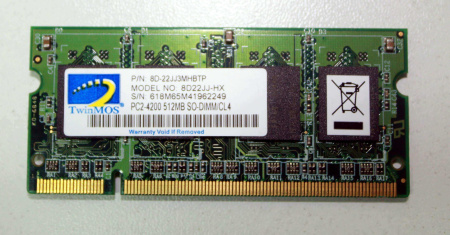 Детальная картинка Оперативная память TwinMOS 512MB PC2-4200S-667 (Я084) от магазина NBS Parts