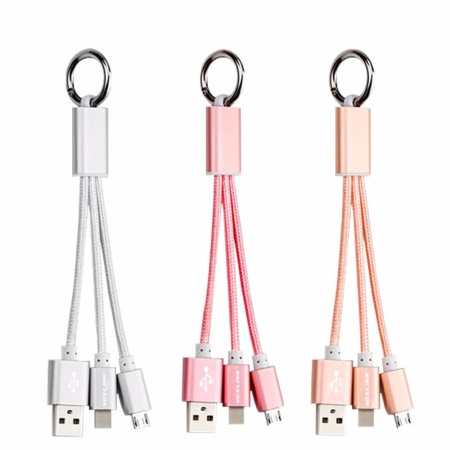 Детальная картинка DATA-кабель  iPhone 5,6 + microUSB 12см с кольцом от магазина NBS Parts