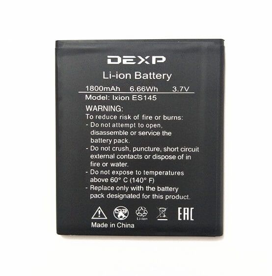 Картинка АКБ DEXP IXION ES145 (1800mAh, 6.66Wh 3.7V) от магазина NBS Parts
