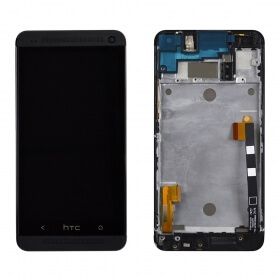 Картинка Дисплей HTC One M7 в сборе с тачскрином Черный с рамкой от магазина NBS Parts
