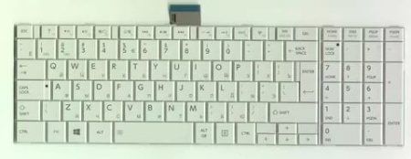 Детальная картинка Клавиатура для Toshiba C850 L850 L870 Белая P/n: NSK-TV0SV, NSK-TV0SU, NSK-TT0SV от магазина NBS Parts
