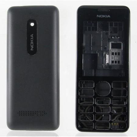 Детальная картинка Корпус Nokia 206 (черный) от магазина NBS Parts